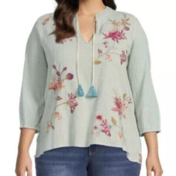 Johnny Was Viviana Effortless Scarf Blouse - Picture 2 of 6